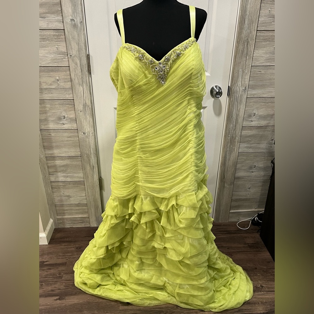 Lime Green Plus Size Prom Dress